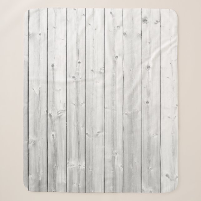 White texture wood surface sherpa blanket (Front)