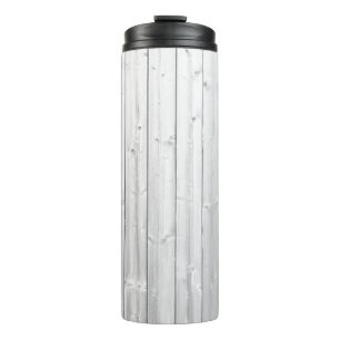 White texture wood surface thermal tumbler