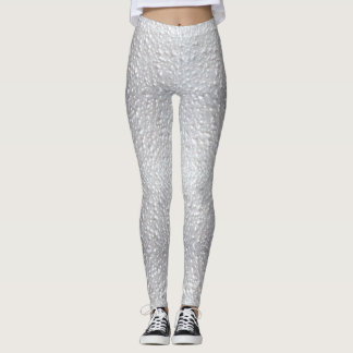 White Textured Look Leggings