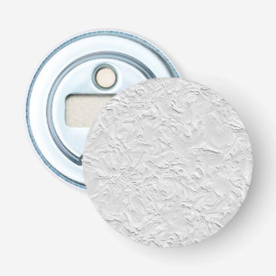 White Textured Stone, Monochrome Abstract Art Bottle Opener