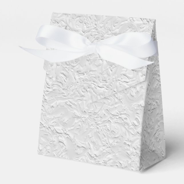 White Textured Stone, Monochrome Abstract Art Favor Box (Front Side)