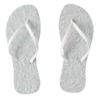 White Textured Stone, Monochrome Abstract Art Flip Flops