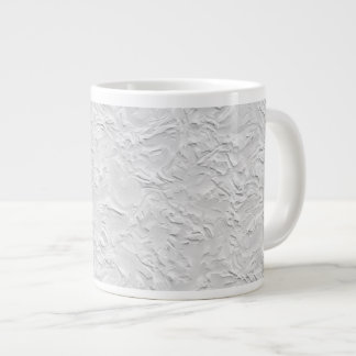 White Textured Stone, Monochrome Abstract Art Large Coffee Mug