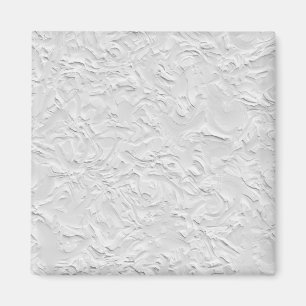 White Textured Stone, Monochrome Abstract Art Magnet