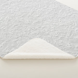 White Textured Stone, Monochrome Abstract Art Sherpa Blanket
