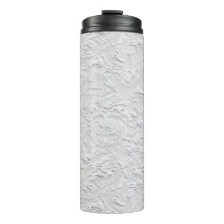 White Textured Stone, Monochrome Abstract Art Thermal Tumbler