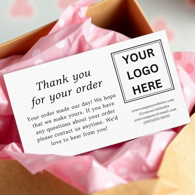 White Thank You For Your Order | Logo Cards (Creator Uploaded)