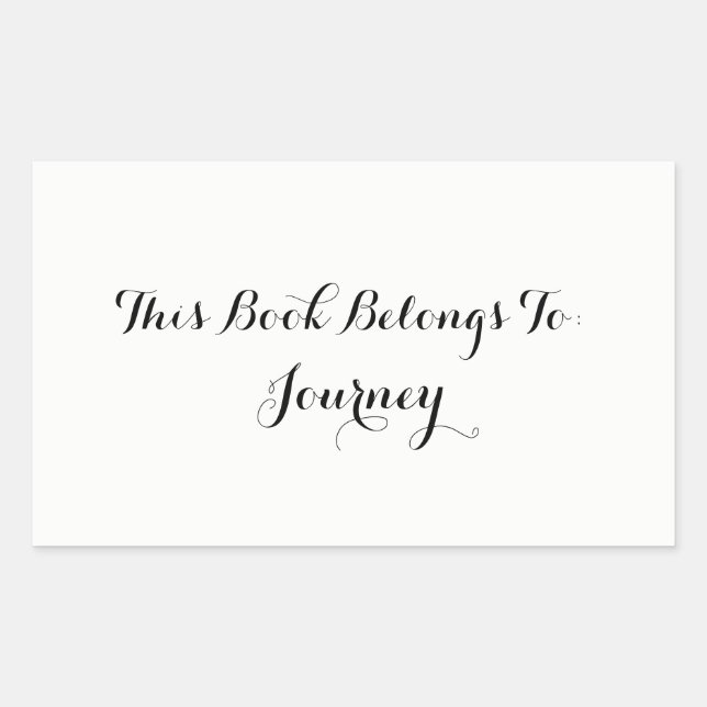 White "This Book Belongs To" Sticker (Front)