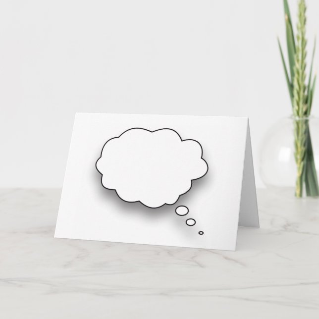 White Thought Bubble On White for Thinking of You Card (Front)