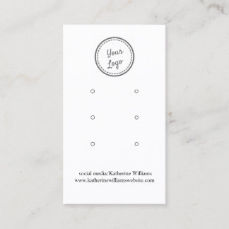 White Three Earring Display Card |Add Your Logo