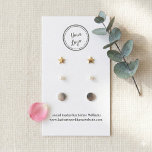 White Three Earring Display Card |Add Your Logo<br><div class="desc">Add your own logo Simple white earring display card featuring a template for you to customize with social media and website if needed. If you wish to change the colour or style of the font please go to customize further button at the end of the template.</div>
