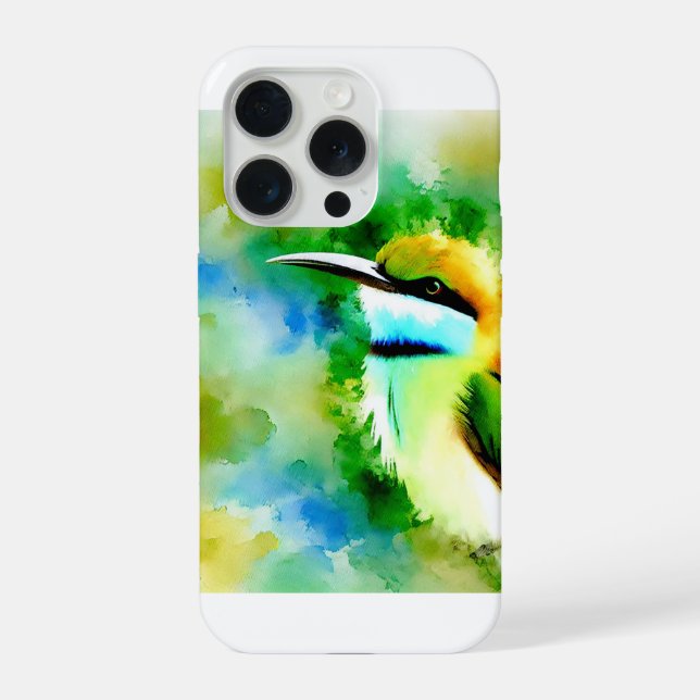 White throated Bee eater 251024AREF144 - Watercolo iPhone Case (Back)