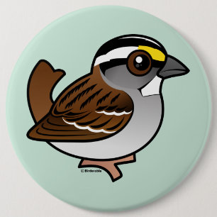 White-throated Sparrow 6 Inch Round Button