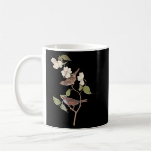 White Throated Sparrow Audubon Birds with Flowers Coffee Mug