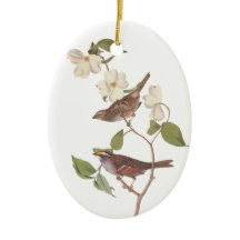 White Throated Sparrow Oval Christmas Ornament