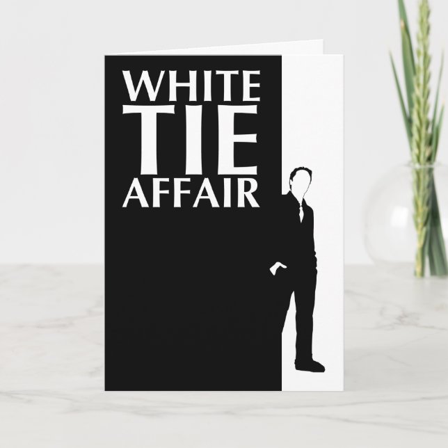 white tie affair : serious silhouette invitation (Front)