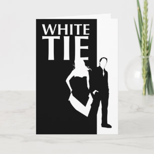 white tie affair : woman and man silhouettes invitation