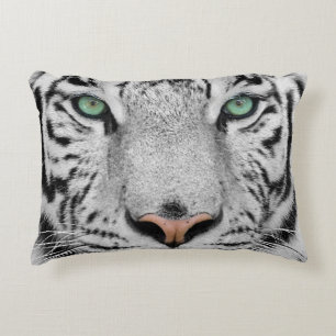 White Tiger Accent Pillow