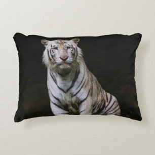 WHITE TIGER ACCENT PILLOW