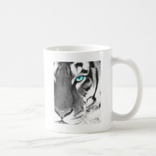 White Tiger aqua eye Coffee Mug