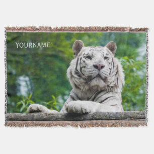 White Tiger custom throw blanket