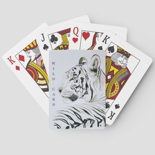 White Tiger Customizable Playing Cards (Back)