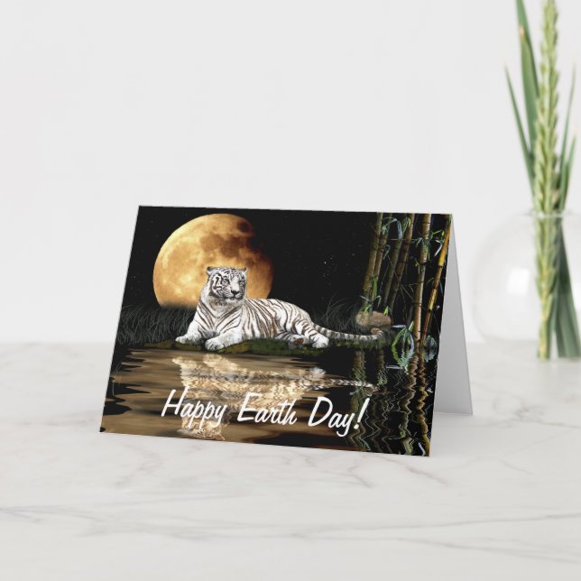 WHITE TIGER Earth Day Endangered Species Card (Front)