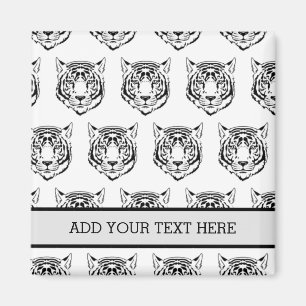 White Tiger Face Head Wild Animals Feline Lover Magnet