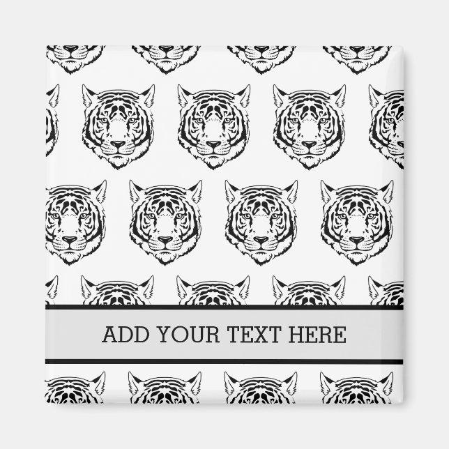 White Tiger Face Head Wild Animals Feline Lover Magnet (Front)
