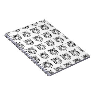 White Tiger Face Head Wild Animals Feline Lover Notebook