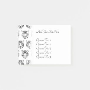 White Tiger Face Head Wild Animals Feline Lover Post-it Notes