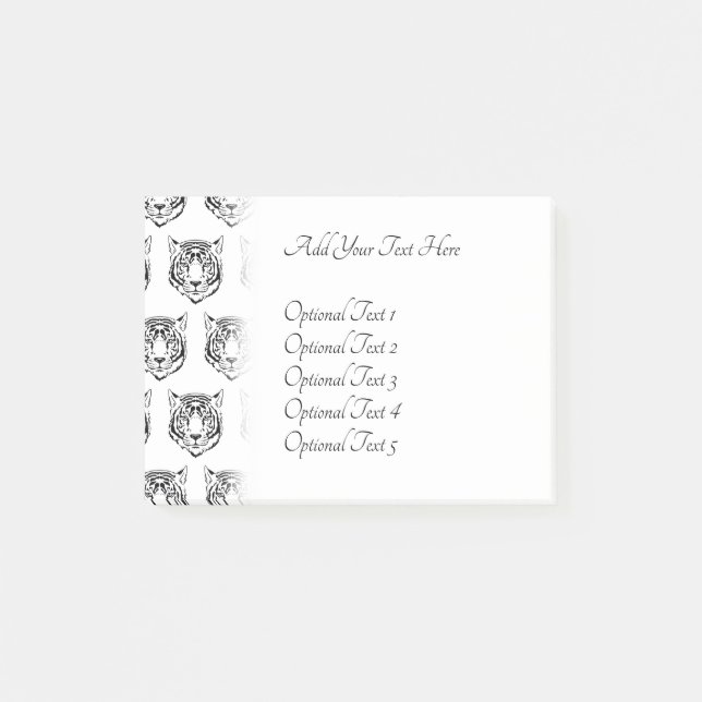 White Tiger Face Head Wild Animals Feline Lover Post-it Notes (Front)