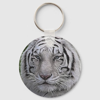 White Tiger Face Keychain