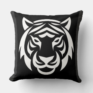 White Tiger Face Pillow
