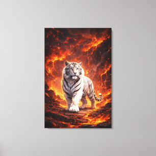 White Tiger Fantasy Art   Man Jiang Hong Art Serie Canvas Print