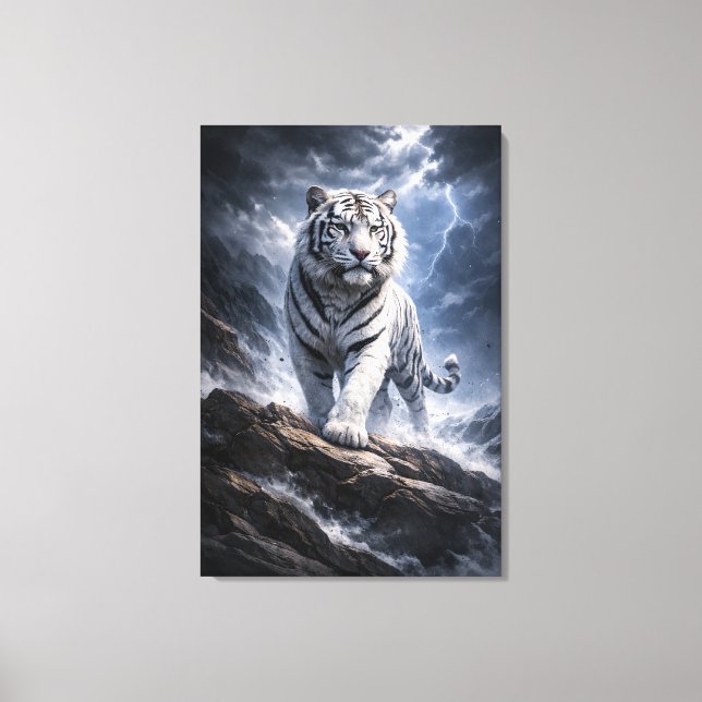 White Tiger Fantasy Art | Man Jiang Hong Art Serie Canvas Print (Front)