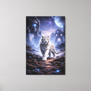 White Tiger Fantasy Art   Man Jiang Hong Art Serie Canvas Print