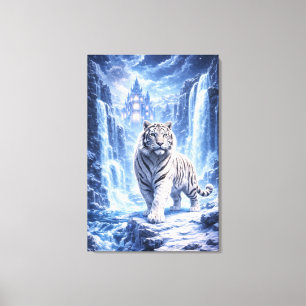 White Tiger Fantasy Art   Man Jiang Hong Art Serie Canvas Print
