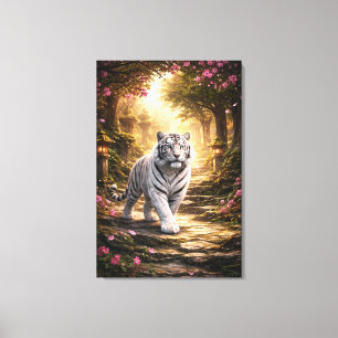 White Tiger Fantasy Art   Man Jiang Hong Art Serie Canvas Print