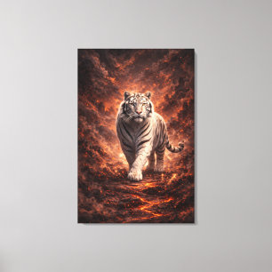 White Tiger Fantasy Art   Man Jiang Hong Art Serie Canvas Print