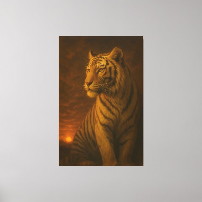White Tiger Fantasy Art – Mystic Jungle Light Canvas Print (Front)