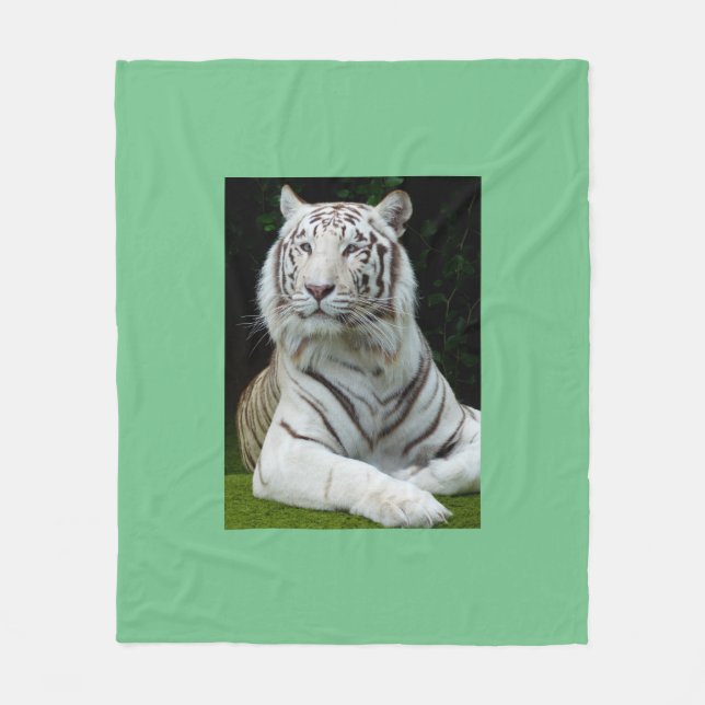 White Tiger Fleece Blanket (Front)