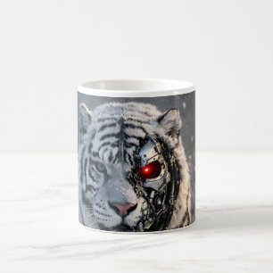 White tiger futuristic sci-fi guardian mug