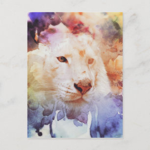 White Tiger Grunge Postcard