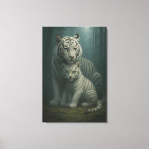 White Tiger – Guardian of Light – ManJiangHong Art Canvas Print