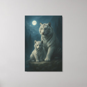 White Tiger – Guardian of Light – ManJiangHong Art Canvas Print