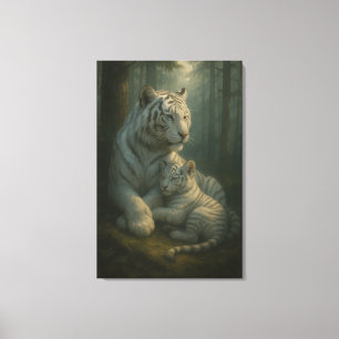 White Tiger – Guardian of Light – ManJiangHong Art Canvas Print