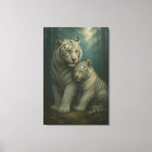 White Tiger – Guardian of Light – ManJiangHong Art Canvas Print