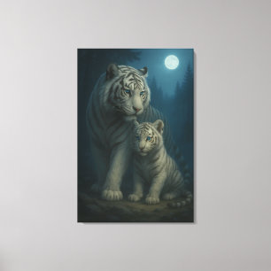 White Tiger – Guardian of Light – ManJiangHong Art Canvas Print