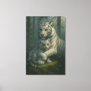 White Tiger – Guardian of Light – ManJiangHong Art Canvas Print
